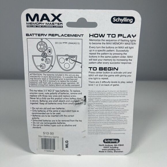 NEW! Schilling MAX MEMORY MASTER Simon Says Handheld ELECTRONIC GAME Portable - Picture 2 of 2